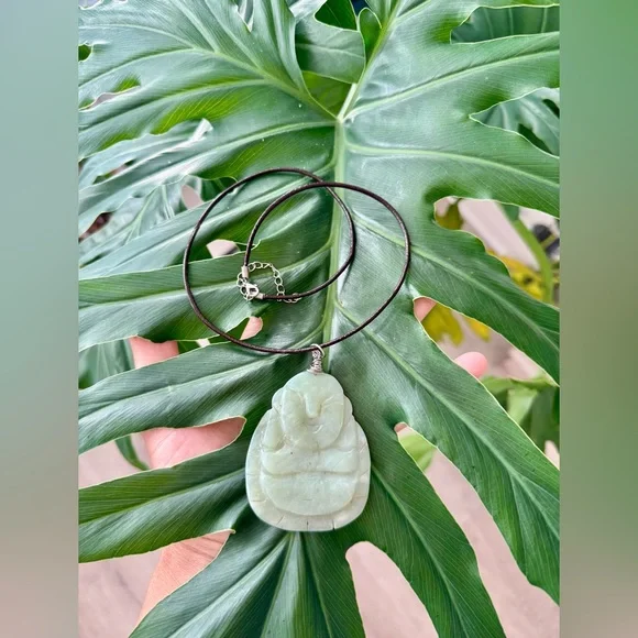 Serpentine Buddha Pendant with Cord – Healing & Spiritual Growth - Picture 7 of 7